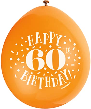 Happy 60th Birthday 9" Latex Balloons (10 Pack)