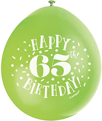 Happy 65th Birthday 9" Latex Balloons (10 Pack)