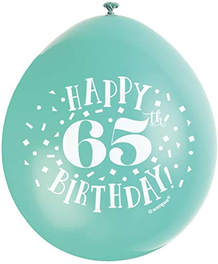 Happy 65th Birthday 9" Latex Balloons (10 Pack)