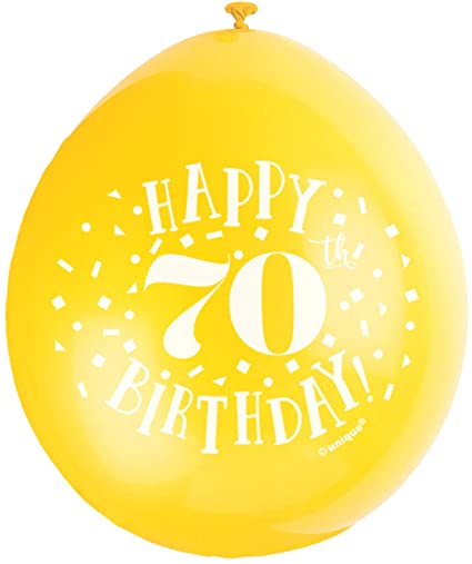 Happy 70th Birthday 9" Latex Balloons (10 Pack)