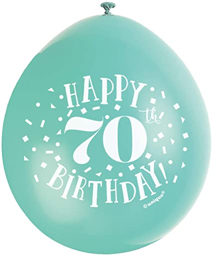 Happy 70th Birthday 9" Latex Balloons (10 Pack)