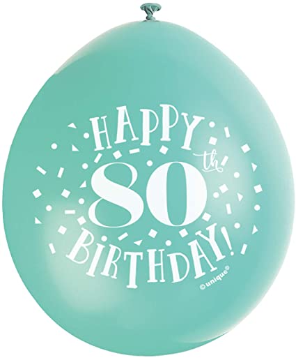 Happy 80th Birthday 9" Latex Balloons (10 Pack)