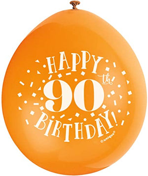 Happy 90th Birthday 9" Latex Balloons (10 Pack)