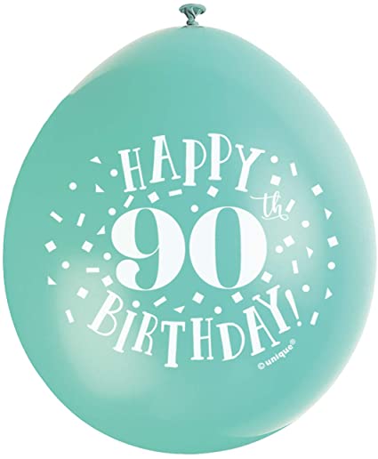 Happy 90th Birthday 9" Latex Balloons (10 Pack)