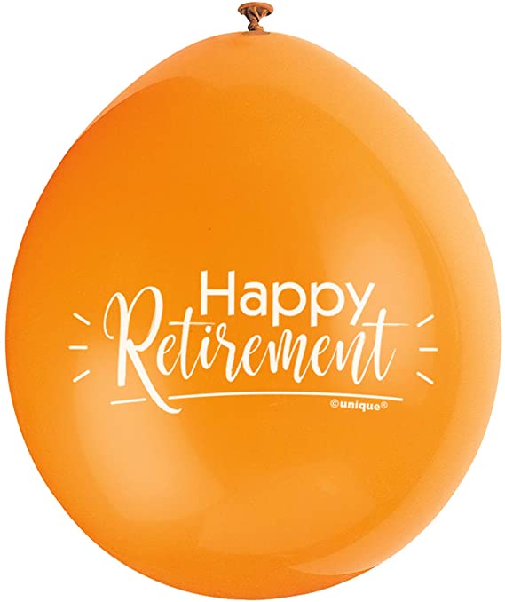 Happy Retirement 9"" Latex Balloons (10 Pack)