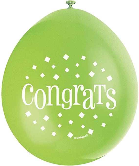 Congrats 9" Latex Balloons (10 Pack)