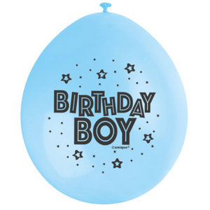 9" Birthday Boy Latex Balloons (10 pack)