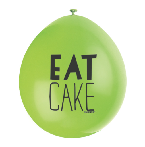 Eat Cake 9" Latex Balloons (10 Pack)