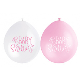 Pink Baby Shower 9"" Latex Balloons (10 Pack)