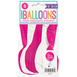 Hen Party 12" Latex Balloons (5 Pack)