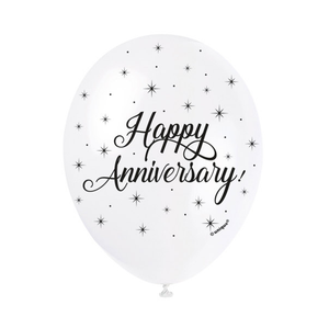 Happy Anniversary 12" Latex Balloons (5 Pack)