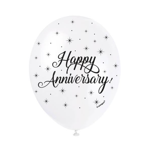 Happy Anniversary 12" Latex Balloons (5 Pack)