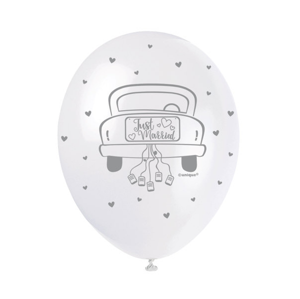 Just Married 12" Latex Balloons (5 Pack)