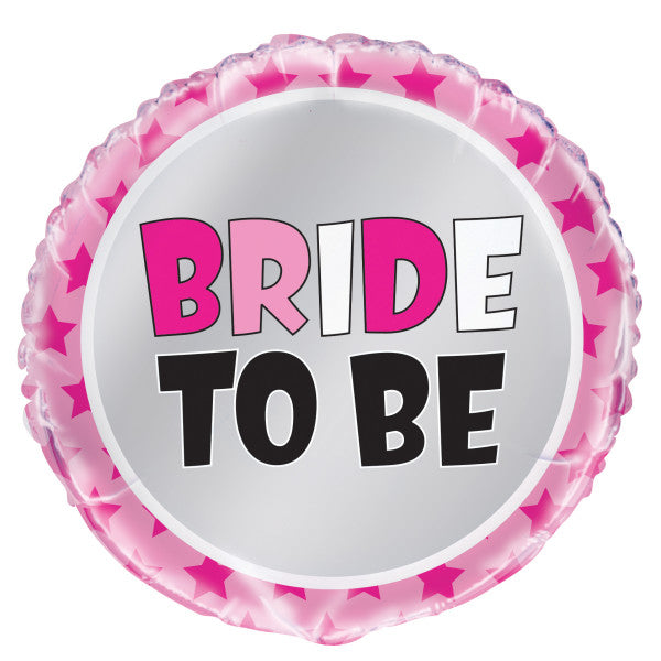 Pink Stars Bride to Be Round Foil Balloon (18 inch)
