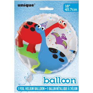 Party Dinosaur Round Foil Balloon (18"")