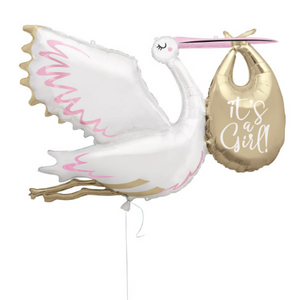 Stork It's a Girl Giant Foil Balloon (62")