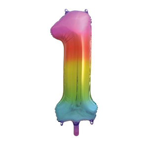 Rainbow Number 1 Shaped Foil Balloon (34"")