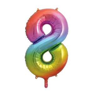 Rainbow Number 8 Shaped Foil Balloon (34"")