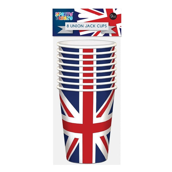 Union Jack Design Cups (8 x 9oz)