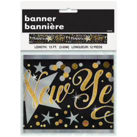 Foil Glittering New Year Banner - (12 ft)