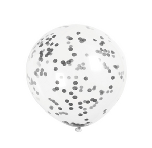 Clear Latex Balloons with Black Confetti 12" (6 Pack)