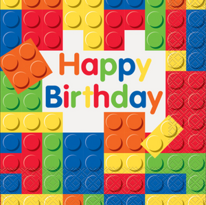 Building Blocks Birthday Luncheon Napkins (16 Pack)