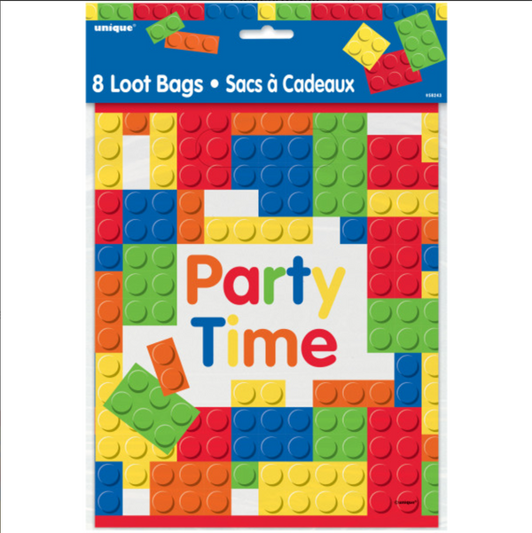 Building Blocks Birthday Loot Bags (8 Pack)