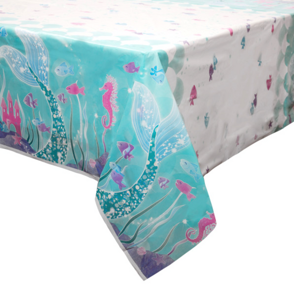 Mermaid Rectangular Plastic Table Cover (54"x84")