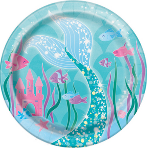 Mermaid Round 7" Dessert Plates (8 Pack)