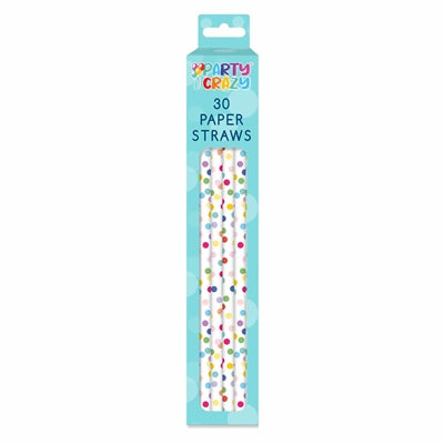 Paper Straws Happy Birthday Design - (30 Pack)