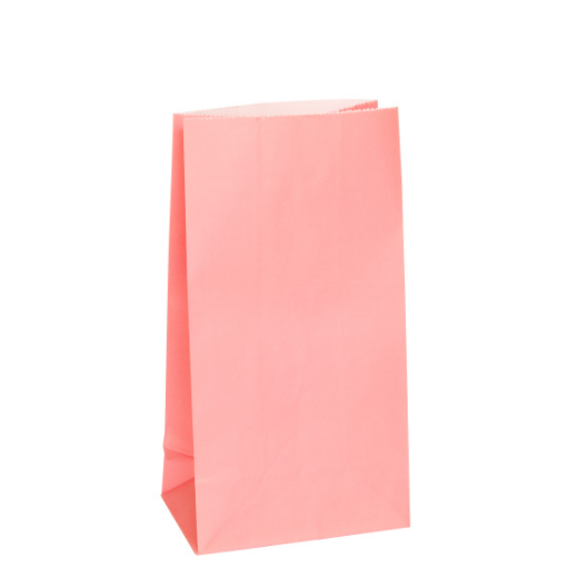 Pastel Pink Paper Party Bags (12 Pack)