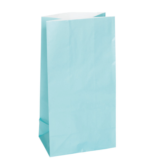 Baby Blue Paper Party Bags (12 Pack)