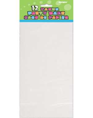 White Paper Party Bags (12 Pack)