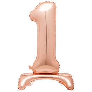 Rose Gold Number 1 Shaped Standing Foil Balloon (30"")