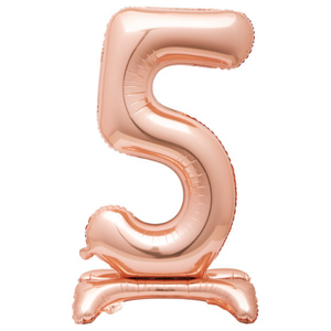 Rose Gold Number 5 Shaped Standing Foil Balloon (30"")