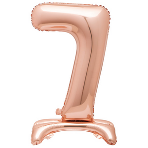 Rose Gold Number 7 Shaped Standing Foil Balloon (30"")