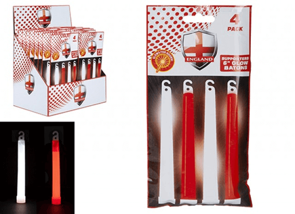 ST GEORGE RED AND WHITE LIGHT STICK 6x15MM (4 PACK)