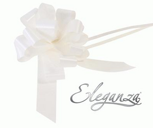 Poly Pull Bows White No.01 (30mm x 30pcs)