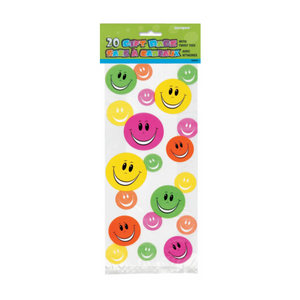 Happy Face Cellophane Bags (20 Pack)