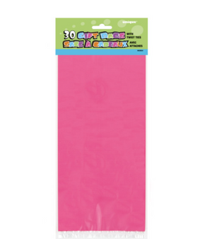 Hot Pink Cellophane Bags (30 Pack)