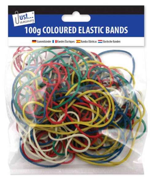 Coloured elastic Bands (100gm)