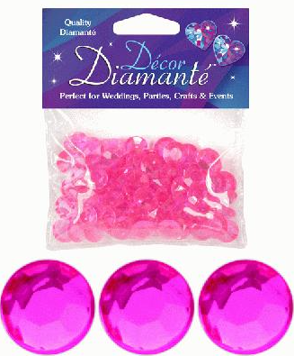 Décor Diamanté™ 12mm Hot Pink (28g bag)