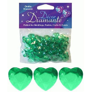 Décor Diamanté™ 12mm Hearts Emerald (28g bag)