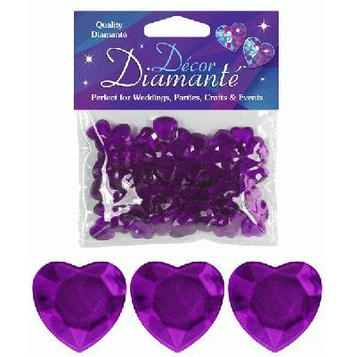 Décor Diamanté™ 12mm Hearts Amethyst (28g bag)