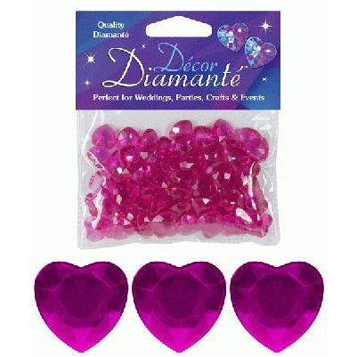 Décor Diamanté™ 12mm Hearts Cerise (28g bag)