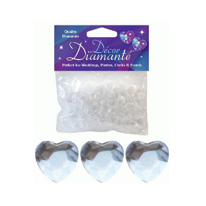 Décor Diamanté™ 12mm Hearts Clear (28g bag)