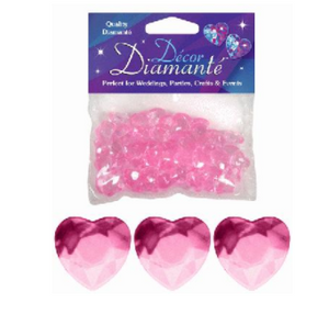 Décor Diamanté™ 12mm Hearts Pearl Pink (28g bag)