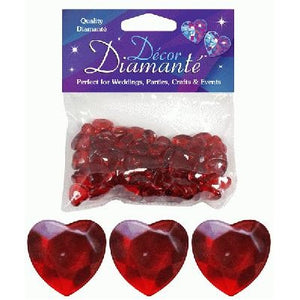 Décor Diamanté™ 12mm Hearts Ruby (28g bag)