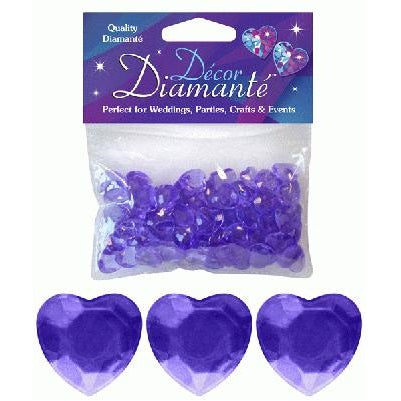 Décor Diamanté™ 12mm Hearts Lavender (28g bag)