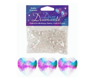Décor Diamanté™ 12mm Hearts Iridescent (28g bag)